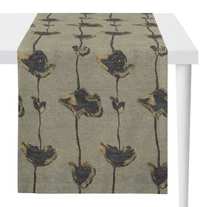 Chemin de table Perla Polyester / Viscose - Anthracite / Beige