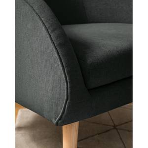 Fauteuil Volonne geweven stof - Geweven stof Nere: Zwart