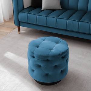 Gestoffeerde hocker Redmond I fluweel - Velours Ravi: Marineblauw