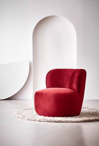 Fauteuil LOVELOCK fluweel - Velours Ravi: Rood