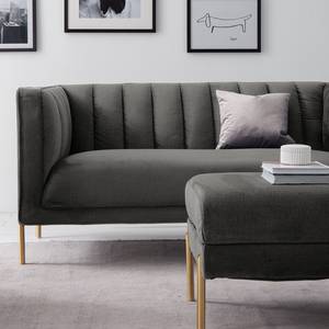 Sofa Borlo (2-Sitzer) Samt- Grau - Grau