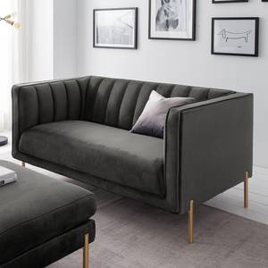 Sofa Borlo (2-Sitzer) Samt- Grau - Grau