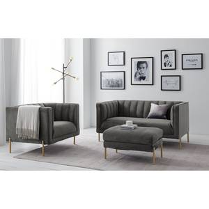 Sofa Borlo (2-Sitzer) Samt- Grau - Grau