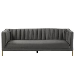 Sofa Borlo (3-Sitzer) Samt- Grau - Grau