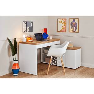 Bureau d’angle Libre C 155 E Imitation duramen de chêne / Blanc