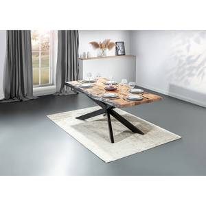 Eettafel Milland I massief acaciahout/ijzer - Breedte: 200 cm