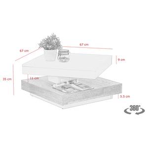 Salontafel Dyan Wit/Sonoma eikenhouten look