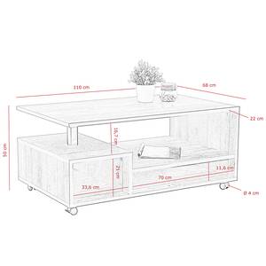 Table basse Kee Imitation vieux bois / Noir - Imitation bois ancien