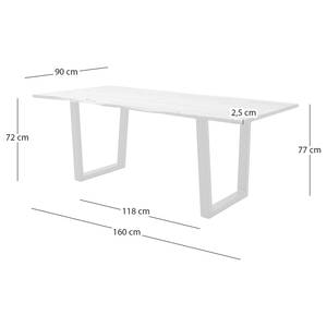 Houten eettafel met boomrand KAPRA Bruin acaciahout - 160 x 90 cm - Zwart - Trapezevormig -  Hoogte tafelblad: 2.5 cm