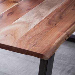 Tavolo in legno massello KAPRA Acacia Marrone - 180 x 90 cm - Vintage Metal - Trapezoidale - Spessore del piano del tavolo: 2.5 cm