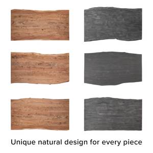 Tavolo in legno massello KAPRA Acacia Marrone - 180 x 90 cm - Nero - U-forma - Spessore del piano del tavolo: 5 cm