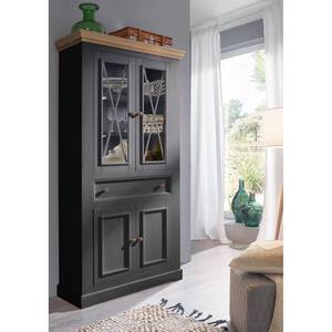 Armoire vitrine Ummanz Pin massif - Pin gris