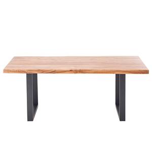 Table en bois massif KAPRA Acacia brun - 200 x 100 cm - Noir - Forme en U - Épaisseur plateau : 5 cm