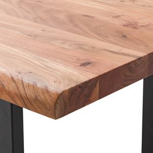 Houten eettafel met boomrand KAPRA Bruin acaciahout - 200 x 100 cm - Zwart - U-vorm -  Hoogte tafelblad: 5 cm