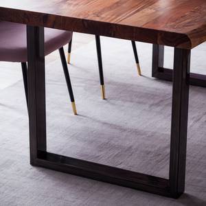 Tavolo in legno massello KAPRA Acacia Marrone - 200 x 100 cm - Vintage Metal - U-forma - Spessore del piano del tavolo: 5 cm