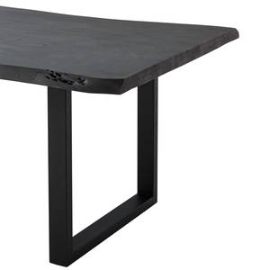 Table en bois massif KAPRA Acacia Gris - 200 x 100 cm - Noir - Forme en U - Épaisseur plateau : 5 cm