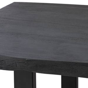 Table en bois massif KAPRA Acacia Gris - 200 x 100 cm - Noir - Forme en U - Épaisseur plateau : 5 cm