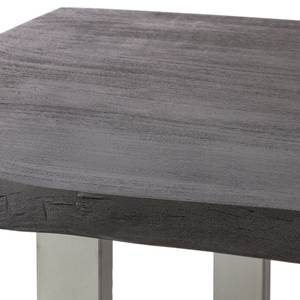 Massiver Baumkanten-Esstisch KAPRA Akazie Grau - 200 x 100 cm - Silber - U-Form - Tischplattenstärke: 5 cm