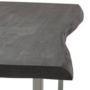 Massiver Baumkanten-Esstisch KAPRA Akazie Grau - 200 x 100 cm - Silber - U-Form - Tischplattenstärke: 5 cm