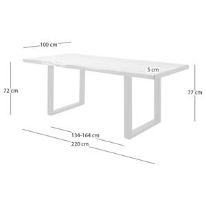 Table en bois massif KAPRA Acacia brun - 220 x 100 cm - Noir - Forme en U - Épaisseur plateau : 5 cm