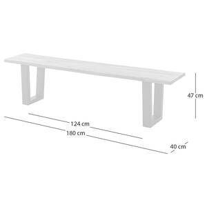 Banc en bois massif KAPRA Acacia brun - Largeur : 180 cm - Argenté - Trapézoïdal