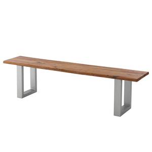 Banc en bois massif KAPRA Acacia brun - Largeur : 180 cm - Argenté - Forme en U