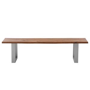 Banc en bois massif KAPRA Acacia brun - Largeur : 180 cm - Argenté - Forme en U