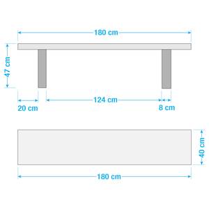 Massive Baumkanten-Sitzbank KAPRA Akazie Braun - Breite: 180 cm - Silber - U-Form