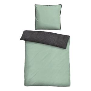 Beddengoed Melange-Flanel 0840500 melange/flanel - Pastelgroen - 155x220cm + kussen 80x80cm