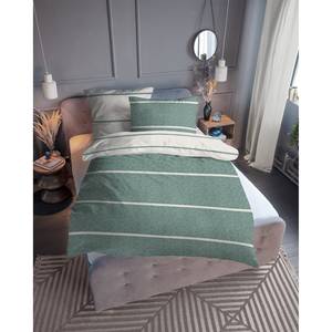 Beddengoed Melange-Flanel 0849971 melange/flanel - Mintkleurig - 135x200cm + kussen 80x80cm