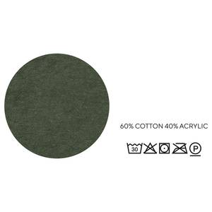 Couverture double face 0229938 Coton / Polyacrylique - Vert olive