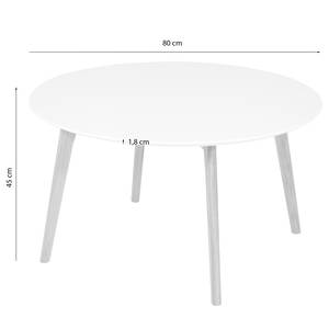 Table basse Vilppula I Blanc - En partie en bois massif - 80 x 45 x 80 cm