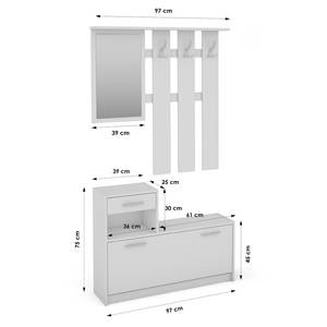 Vestiaire compact Brancepeth Imitation béton / Blanc