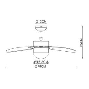 Deckenventilator Rivaldo I Opalglas / Eisen - 1-flammig