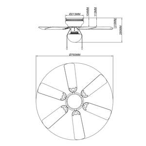 Plafonnier ventilateur Ugo I Verre opalin / Fer - 1 ampoule