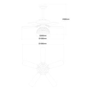 Deckenventilator Sallie II Eisen - 3-flammig