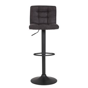 Chaises de bar Gasny (lot de 2) Microfibre / Acier - Anthracite