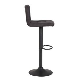 Chaises de bar Gasny (lot de 2) Microfibre / Acier - Anthracite