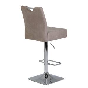 Chaises de bar Topid II (lot de 2) Microfibre / Acier - Beige vintage / Chrome