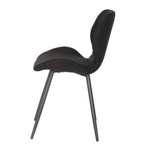 Gestoffeerde stoelen McLean (set van 2) microvezel/staal - Vintage zwart