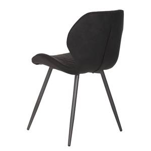 Chaises capitonnées McLean (lot de 2) Microfibre / Acier - Noir vintage