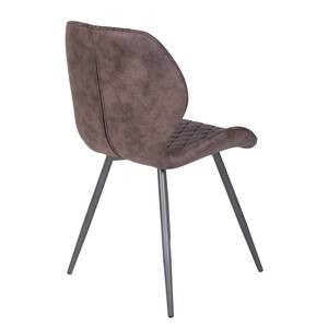 Chaises capitonnées McLean (lot de 2) Microfibre / Acier - Marron foncé vintage