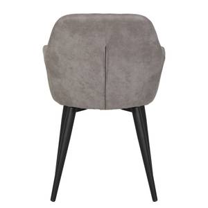 Chaises à accoudoirs Trappe (lot de 2) Microfibre / Acier - Gris fumé