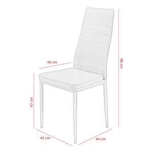 Polsterstuhl Winsted Kunstleder / Stahl - Grau - 2er Set