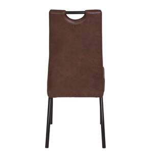 Chaise capitonnée Brookville Microfibre / Acier - Marron - Lot de 2