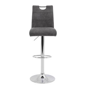 Chaises de bar Mansfield (lot de 2) Microfibre / Acier - Gris vintage