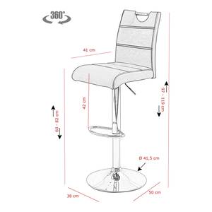 Barstuhl Mansfield (2er-Set) Microfaser / Stahl - Vintage Grau