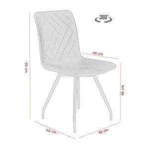 Gestoffeerde stoelen Lakemont (2 stuk) microvezel/staal - Antraciet