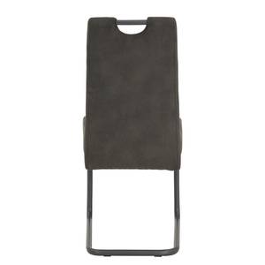 Chaise cantilever Frenois Microfibre / Acier - Anthracite - Lot de 2