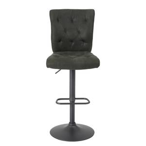 Chaises de bar Grilly (lot de 2) Microfibre / Acier - Limon vintage / Anthracite